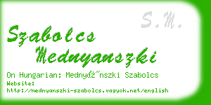 szabolcs mednyanszki business card